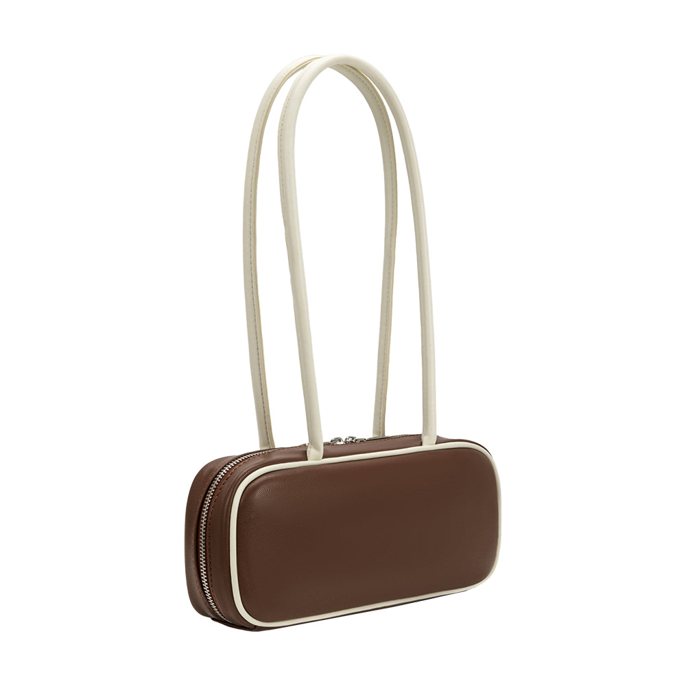 Sac Porté Épaule Ligne Cubique Chocolat Aimée vue du produit 2