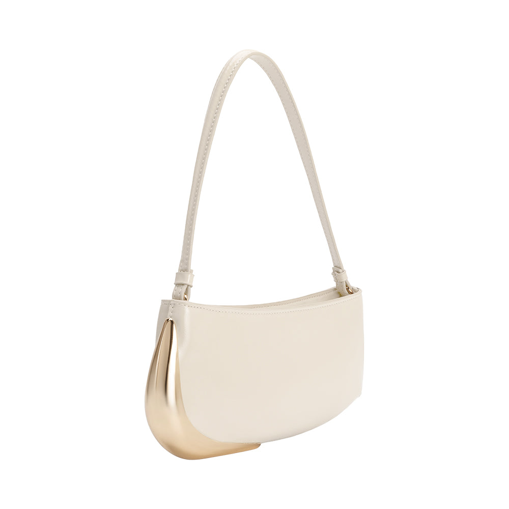 Sac Plat Détail Métal Ivoire Hélène vue du produit 2