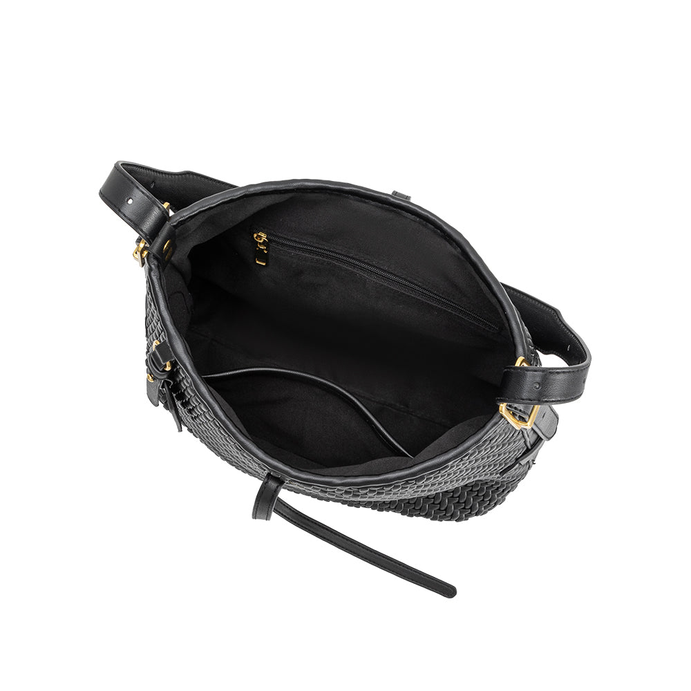 Grand Cabas Tissé Nœud Noir Hermine vue du produit 4