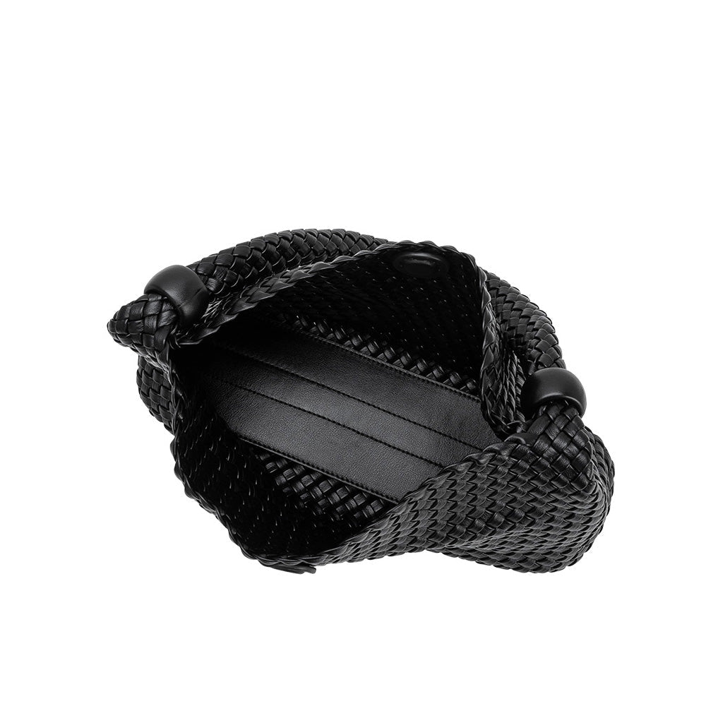 Sac Porté Épaule Tissé Perles Noir Pauline vue du produit 6