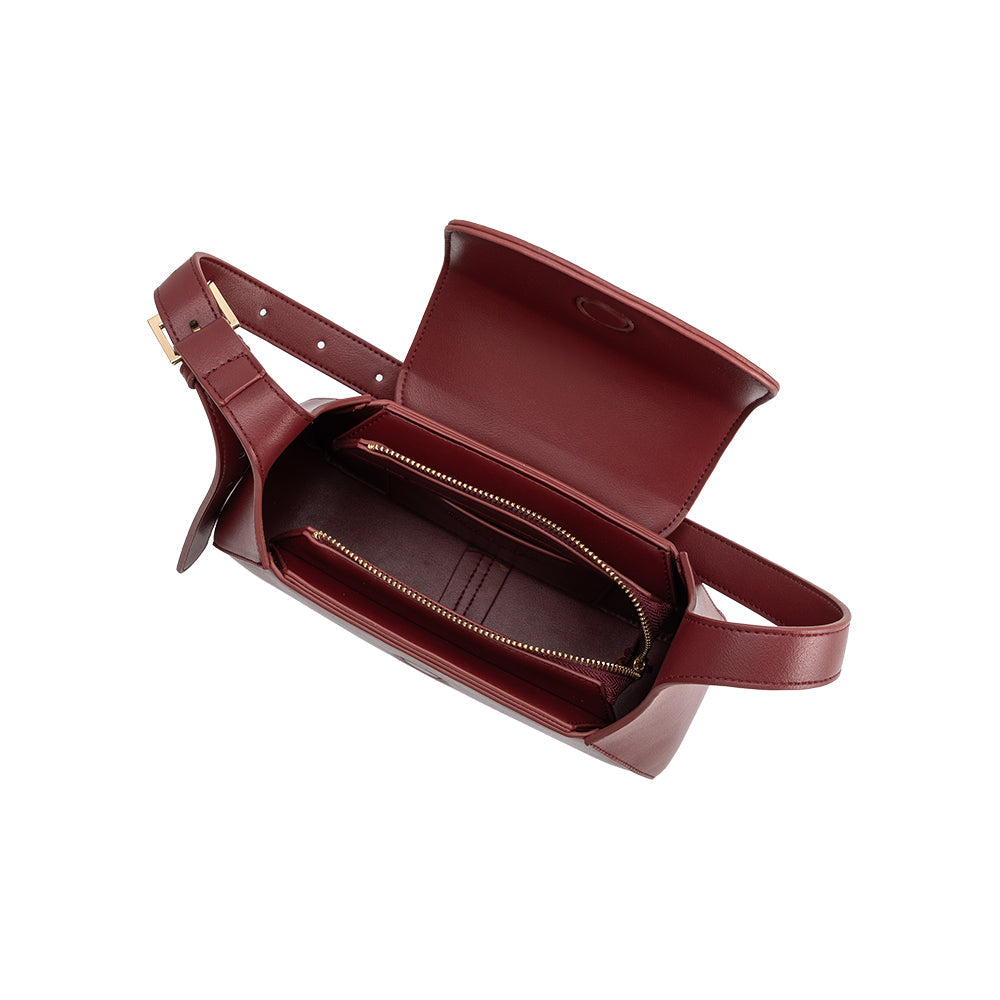 Petit Sac Porté Épaule Épuré Bordeaux Laure vue du produit 4