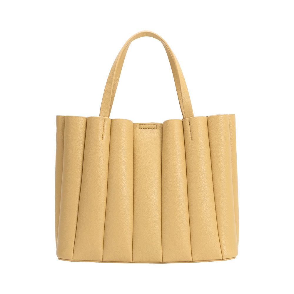Cabas Plissé Grainé Jaune Adélaïde vue du produit 3