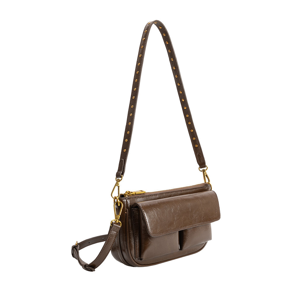 Sac Bandoulière Deux Sangles Café Florence vue du produit 2