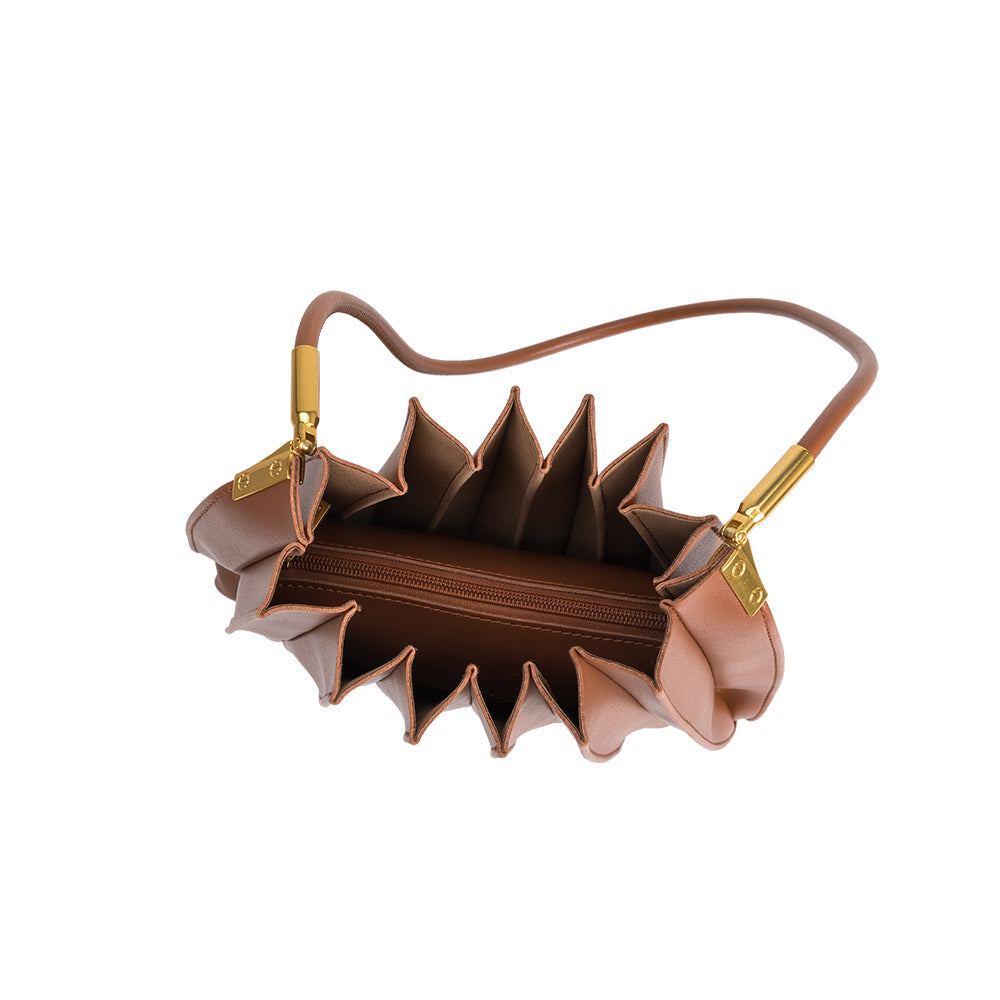 Sac Porté Épaule Plissé Cognac Ariane vue du produit 4