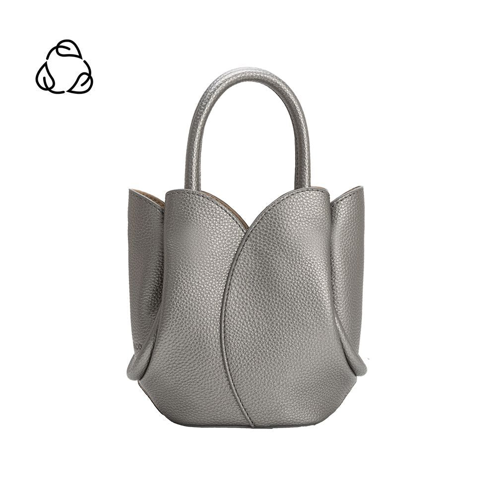 Mini Sac Tulipe Métallisé Étain Irène vue du produit 1