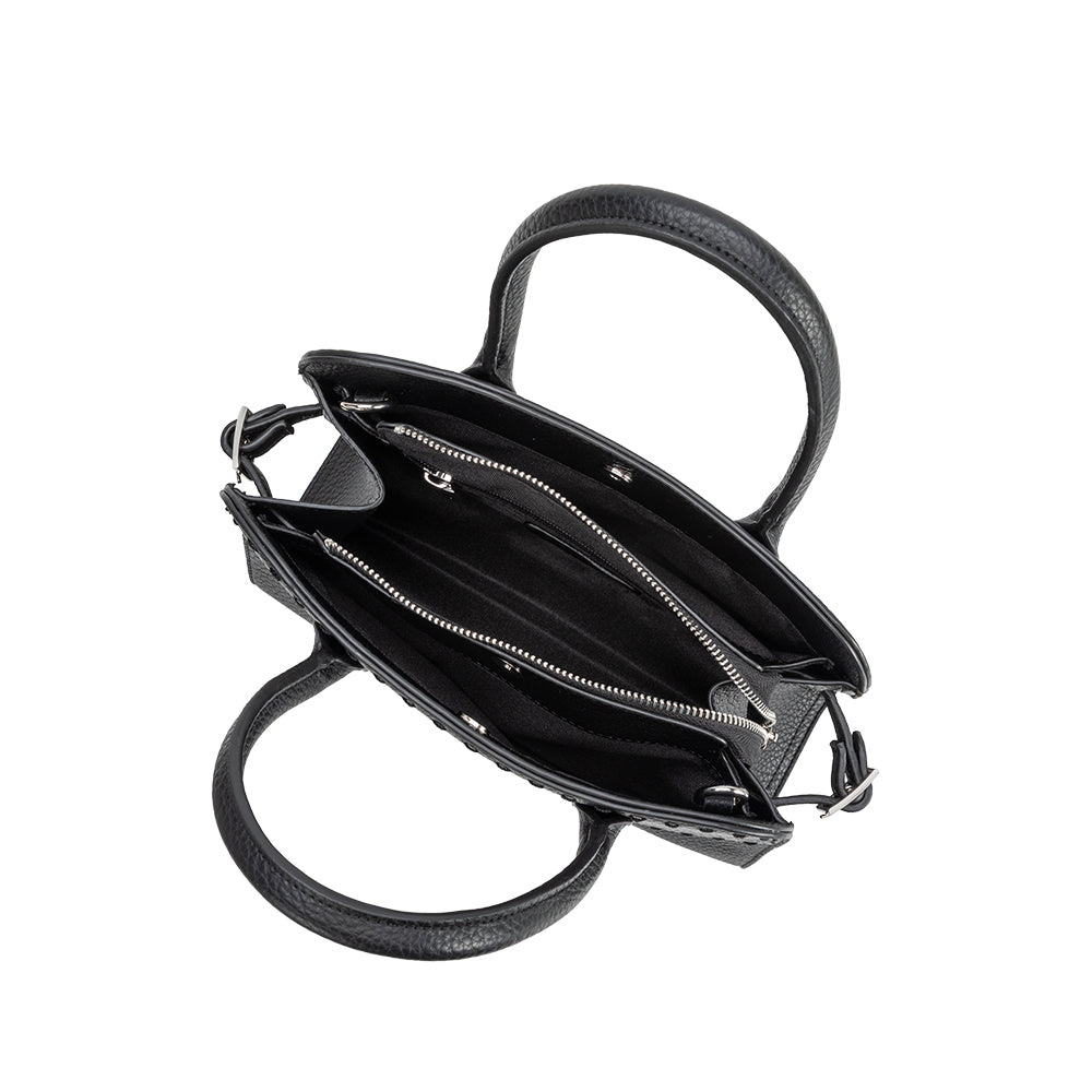 Sac Porté Main Trois Compartiments Noir Albertine vue du produit 4