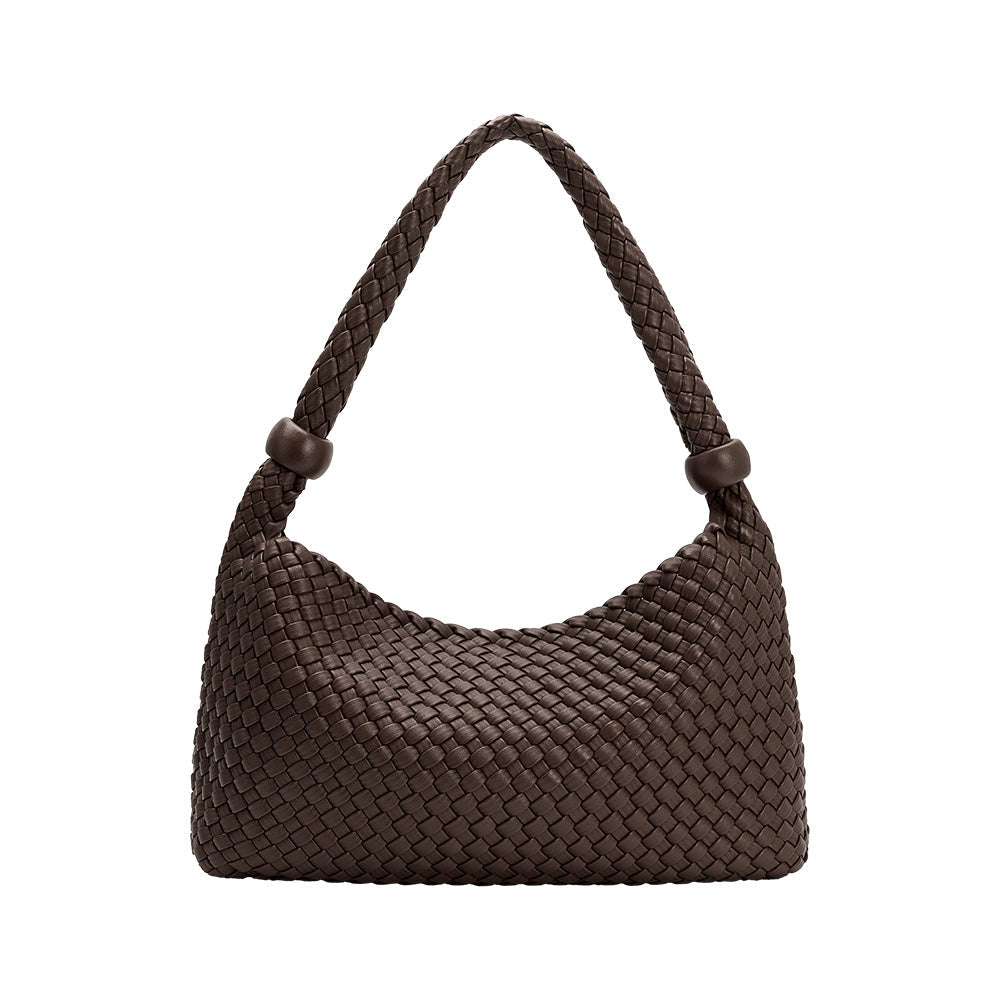 Sac Porté Épaule Tissé Perles Café Flore vue du produit 3