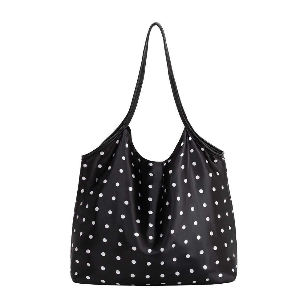 Très Grand Cabas Satin à Pois Noir Perrine vue du produit 1