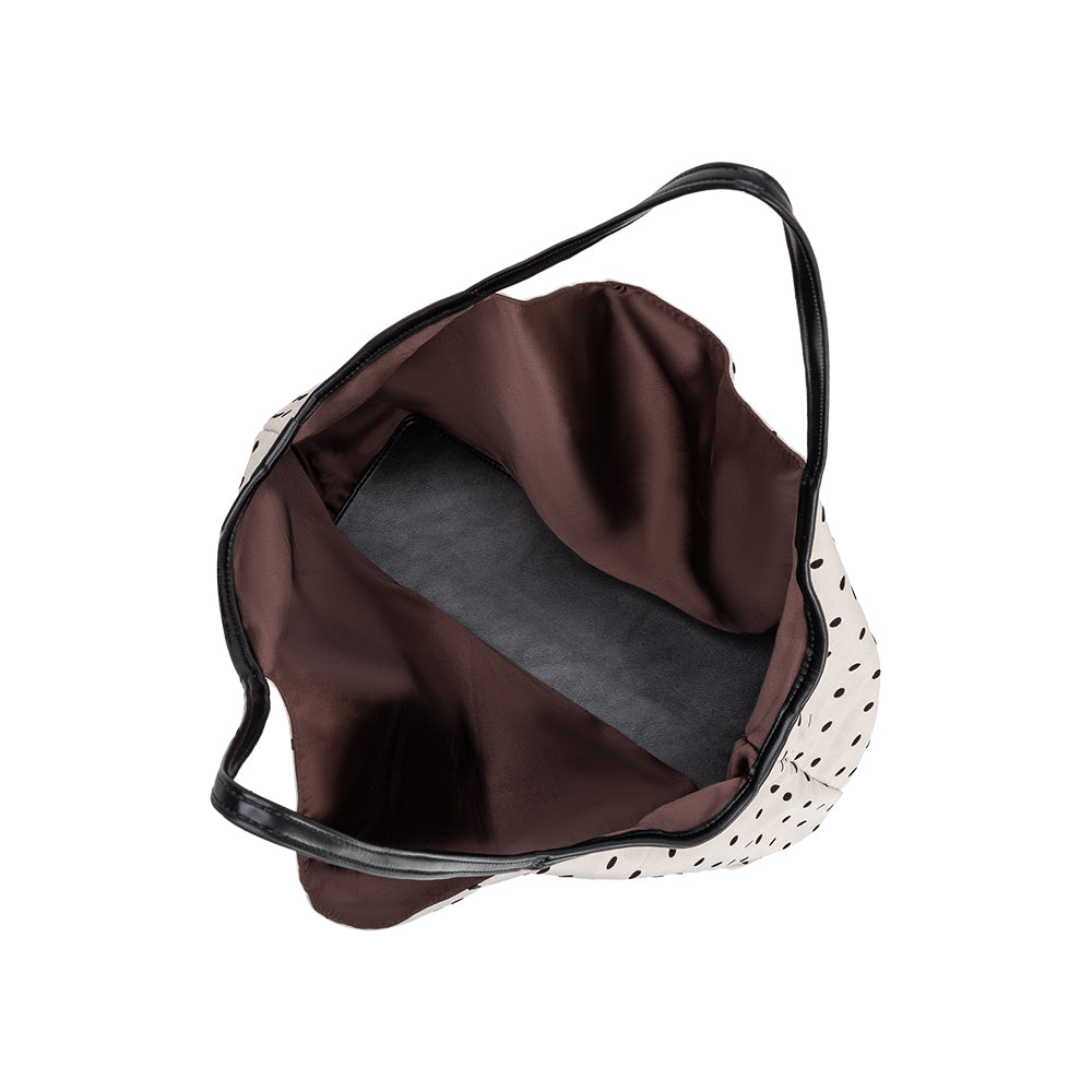 Très Grand Cabas Satin à Pois Ivoire Sylvie vue du produit 5