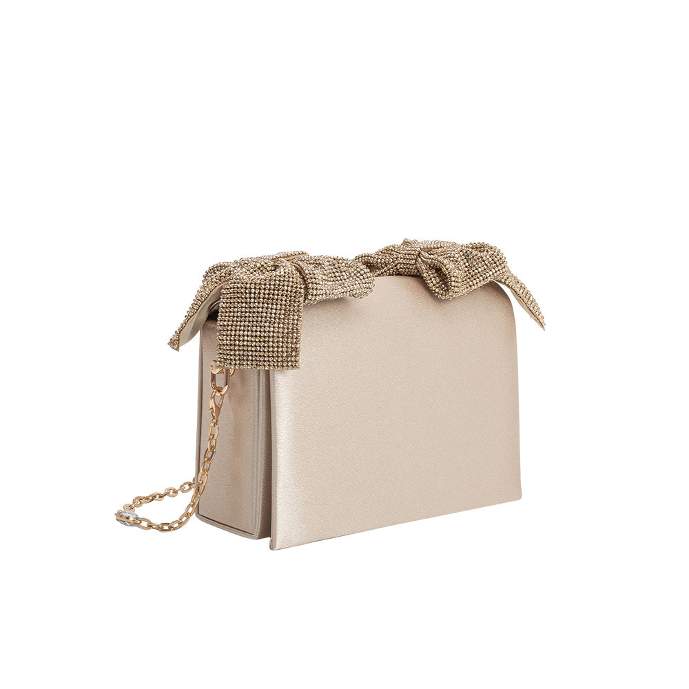 Pochette Nœuds Strass Champagne Aveline vue du produit 2