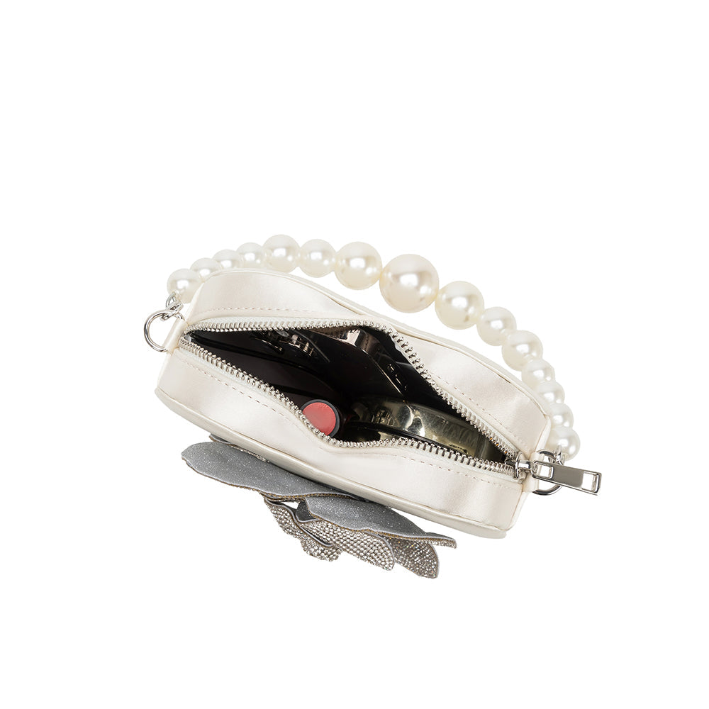 Mini Sac Cœur Anse Nacrée Blanc Sabine vue du produit 4